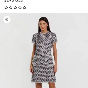 MAC Duggal Tweed Short Sleeve Dress